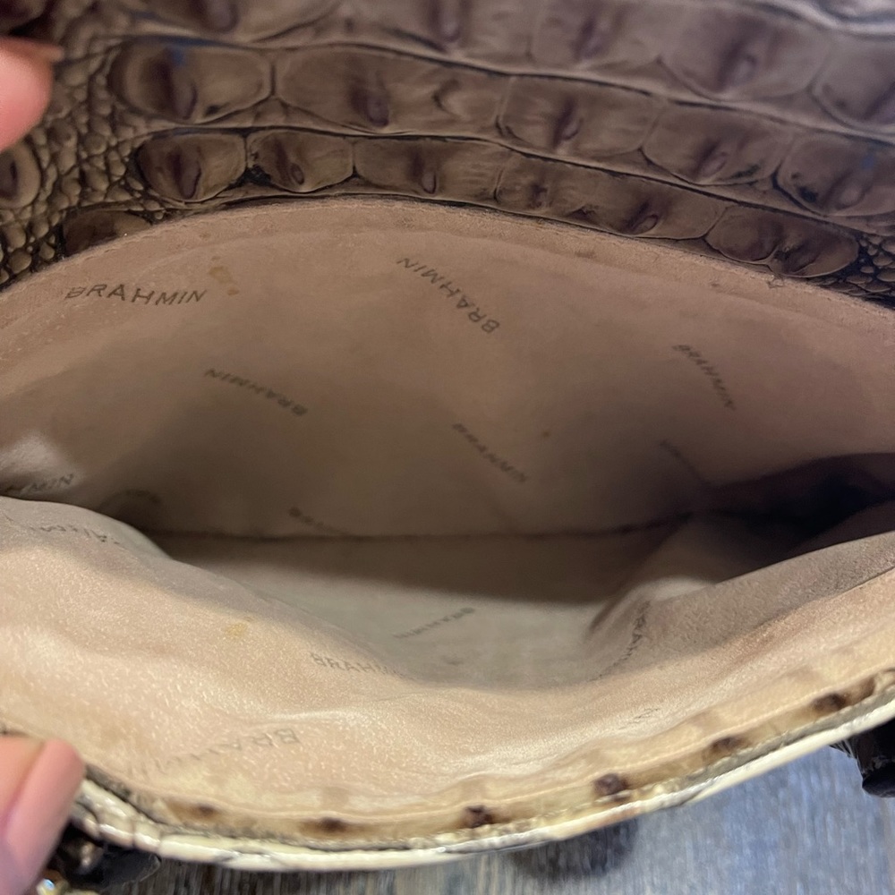 Brahmin Brown Embossed Leather Handbag - Picture 10 of 15